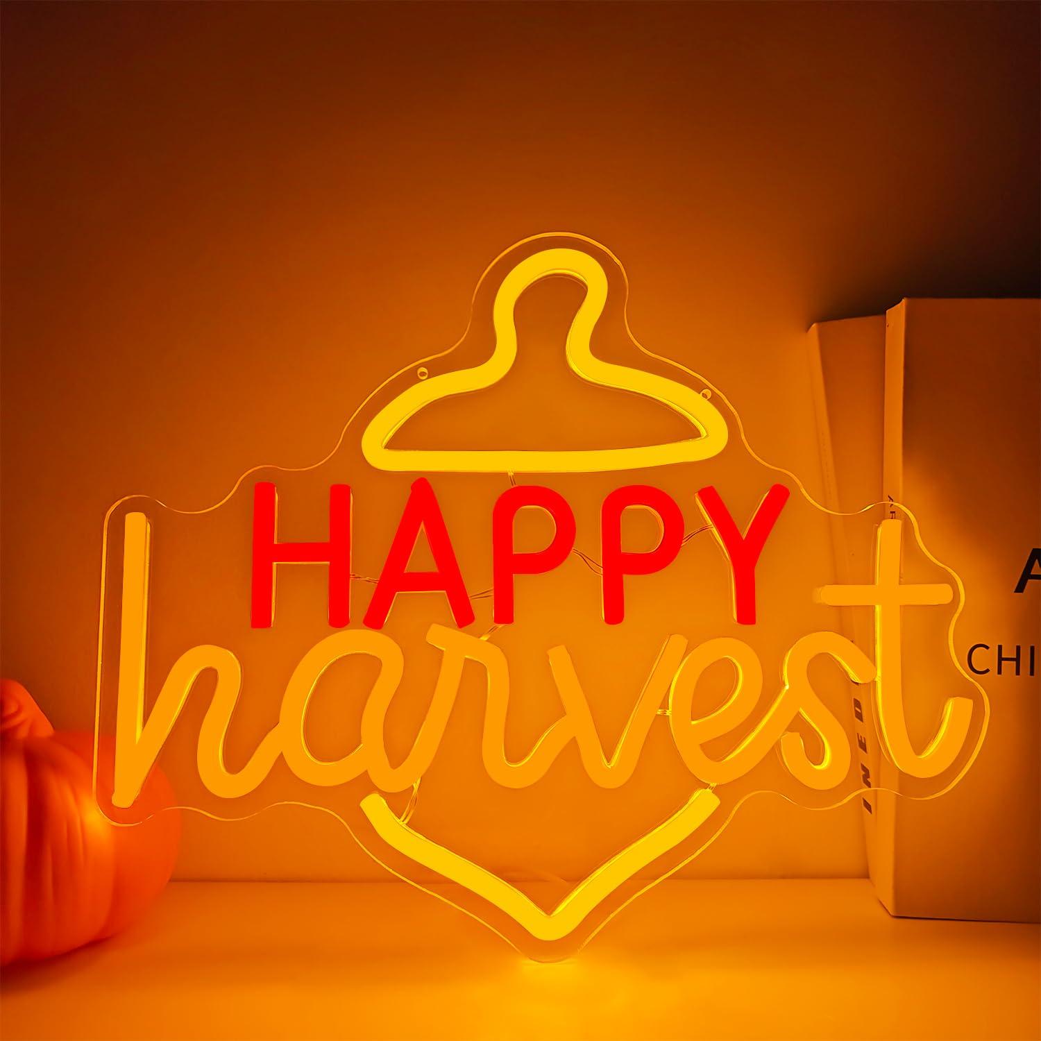 Neon Sign Party - Happy Harvest Neon Sign LED Light
