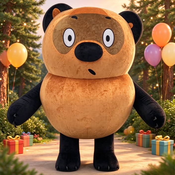 Event Party - Brown Black Bear Inflatable Mascot Costume