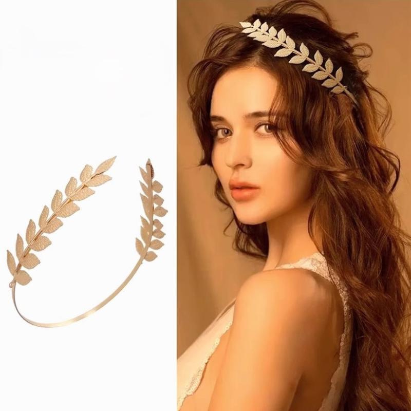 Event Suppliers - 【B】Retro Gold Color Leaf Headband Headpiece