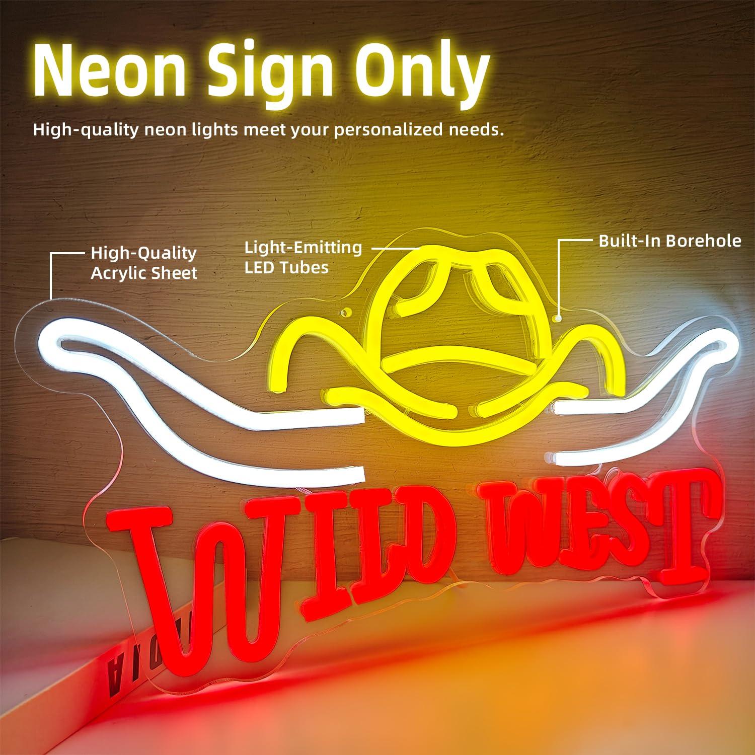 Wild West Neon Sign Cowboy Sty - đánh giá và giá Neon Sign Party