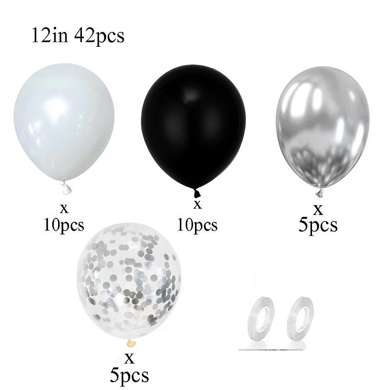 42pcs Silver Black White Confe - đánh giá và giá Balloon Pump Hand